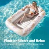 Jasonwell 4-in-1 Inflatable Tanning Pool Lounger, 70"x46" Float with Pillow, Sunbathing Bed Raft for Adults, Golden White, Large - 2 of 4