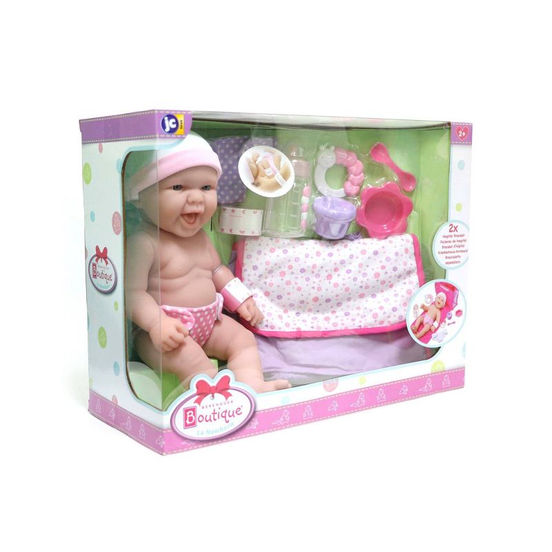 JC Toys La Newborn 13&#34; Baby Doll with 7pc Diaper Bag Set, 5 of 7
