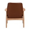 1 Piece Modern PU Leather Accent Chair,Upholstered Armchair With  Wooden Frame,High Backrest Solid Wood Reading Lounge Chair-Cuddlewood - 3 of 4
