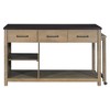 PAGED Extendable Kitchen Island with Storage, Retro Kitchen Cart with Built-In Power Outlets, Drawers and Open Shelves for Kitchen - 4 of 4