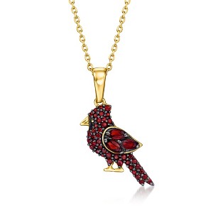 Ross-Simons 0.60 ct. t.w. Garnet Cardinal Pendant Necklace in 18kt Gold Over Sterling Size 18 - 1 of 3