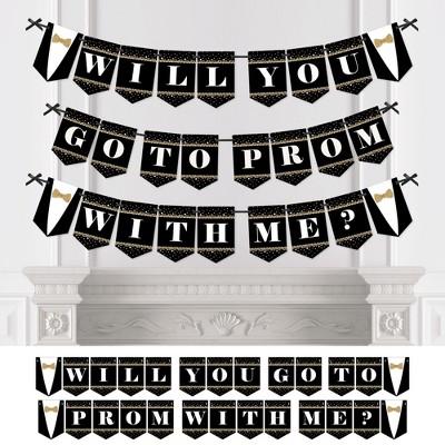 Big Dot of Happiness Promposal - Prom Proposal Bunting Banner - Party Decorations - Will You Go To Prom With Me?