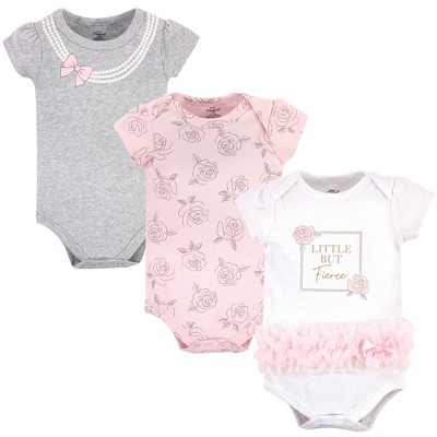 Image of Little Treasure Baby Girl Cotton Bodysuits 3pk, Fierce, 0-3 Months