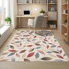 Contemporary Area Rug 8×10 Modern Floral Washable Living Room Rugs with Non Slip Backing Foldable Low Pile Soft Botanical Accent Throw Carpet - 3 of 4