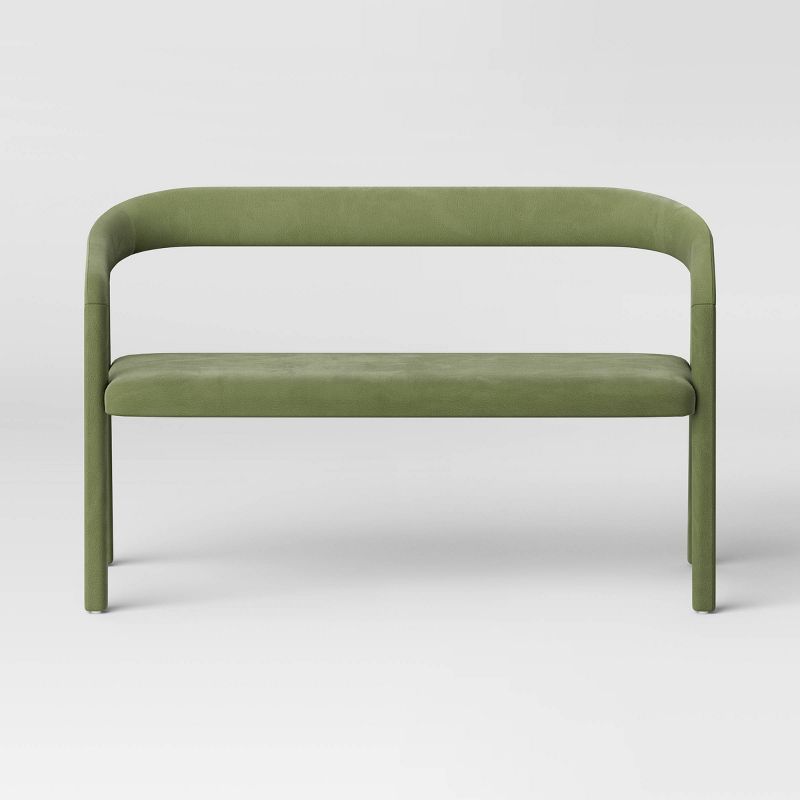 Lana Curved Back Upholstered Dining Bench Olive Green Velvet - Threshold&#8482;, 4 of 7