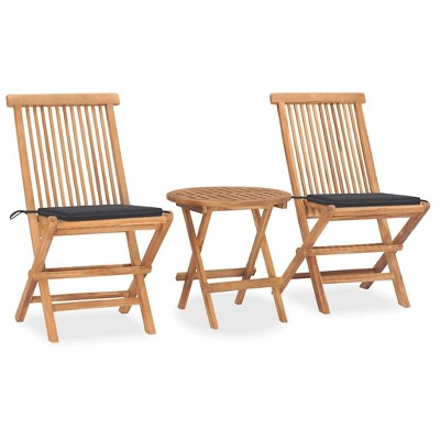 vidaXL Outdoor Dining Set Teak wood color Solid Teak wood Compact