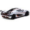 Koenigsegg Agera RS Moon Silver Metallic with Black and Orange Stripes "Global64" Series 1/64 Diecast Model by Tarmac Works - 3 of 4