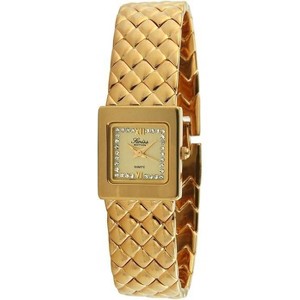 Swiss Edition Women's Luxury 23K Gold Plated Small Square Weave Bracelet - 1 of 2