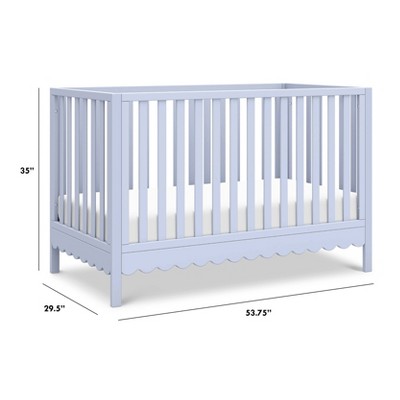 Powder Blue Pine Wood 4-in-1 Convertible Crib
