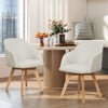 Bekrvio Swivel Dining Chairs with Arm Set of 2 - Modern Linen Upholstered Accent Desk Chairs with Beechwood Legs for Kitchen,Living Room - 2 of 4