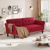homfan 89" Futon Sofa Bed, Convertible Sleeper Sofa with Adjustable Backrest & Armrest, Modern Loveseat Sleeper for Living Room Bedroom Apartments - 3 of 4