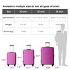 MAYEERTY 3-Piece Luggage Set Lightweight Travel Suitcases with TSA lock & Moulded Corner, Carry on Business Luggages, Rose Pink - 20"/24"/28" - 3 of 4