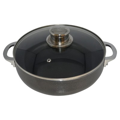 Alpine Cuisine 24 Quart Non-stick Stock Pot with Tempered Glass Lid an