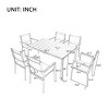 7-Piece Outdoor Dining Set, Steel Frame Armrest Single Dining Chairs with Rectangle Table, Modern Chairs with Plastic Textile–Cuddlewood - 3 of 4