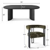 7-Piece Dining Table Set with Velvet Chairs, Modern Oval Black Table & Upholstered Armchairs with Metal Legs for Dining Room-Maison Boucle - 3 of 4