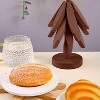 Itopfox Wooden Tree Shape Trivet Set - 4 Coasters & Stand for Hot Dishes, Pots, Bowls Teapots Frying Pans, Versatile for Kitchen, Dining, Living Room - 2 of 4