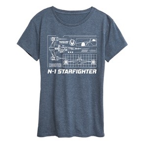 Women's - Star Wars - The Mandalorian N1 Starfighter Short Sleeve Graphic T-Shirt - 1 of 4