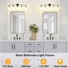 POWLIG 38.9-in 5-Light Black Dimmable Bathroom Vanity Light with 5.9in Milk Opal Glass Globe Shade - 4 of 4