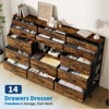 Dresser for Bedroom with 14 Drawers, 55" W Dresser with Side Pocket, Fabric Dressers & Chests of Drawers with Shelves - 4 of 4