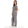 Just Love Solid Stretch Scrub Set for Women Stretchy Mock Wrap Top and Cargo Pants - 2 of 3
