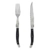 8pc Stainless Steel Laguiole Faux Onyx Cutlery Set Black - French Home: Flatware Set, Ergonomic Grip, Dishwasher-Safe - 3 of 3