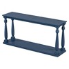 HDZNVF Vintage Wood Grain Console Table with Bottom Shelf and Four Vase Legs, Navy Blue - 4 of 4