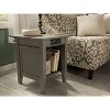 Atlantic Furniture Nantucket End Table with Charger Grey - image 2 of 4