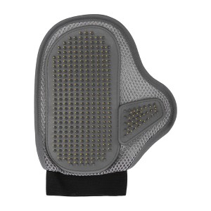 Unique Bargains Steel Needle Pet Grooming Gloves Gray 1 Pc - 1 of 4