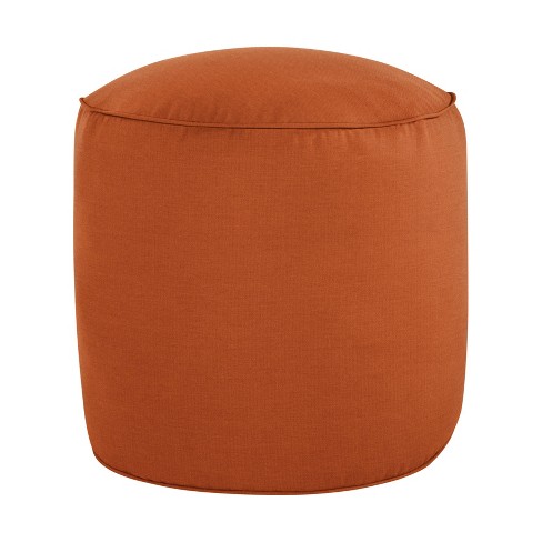 20 x 20 x 18 Sunbrella Canvas Outdoor Bean Pouf Rust - Sorra Home