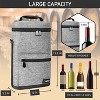 OPUX Wine Bag 2 Bottle Tote Carrier, Leakproof Portable Padded Insulated Cooler Case Travel Picnic Gifts Christmas - 3 of 4