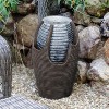 Sunnydaze Outdoor Polyresin Solar Powered Bubbling Pot with Silver Accents Water Fountain with LED Light - 22" - 2 of 4