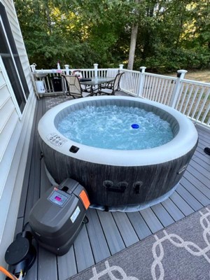 Intex PureSpa Plus 6 Person Portable Durable Inflatable Hot Tub Bubble Jet  Spa with Tablet and Mobile Phone Tray Accessory, Cobalt Blue