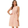 Allegra K Women's Floral Split Neck Drawstring Waist Sleeveless A-Line Summer Midi Dress - 3 of 4