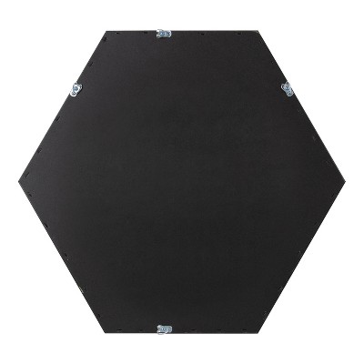 Laverty 24" x 26" Modern Hexagon Black Framed Wall Mirror