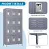 Munora - 72" 12-Door Metal Locker Storage Cabinet - Heavy Duty for Office/School/Gym - Grey - 4 of 4