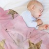 FIONECA Shimmering Gold Star Christmas Blanket with Blush Pink Background Soft Warm Holiday Decor Throw 30x40 inches - 4 of 4
