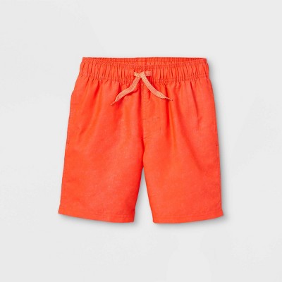 Boys' Solid Swim Shorts - Cat & Jack™ Orange XS