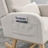 Fabric High Back Rocking Armchair with Lumbar Pillow and Side Pockets - 3 of 4
