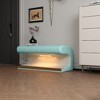 Sapphtopaz Modern Leather Ottoman Bench with LED Sensor Light, Sleek Entryway Shoe Storage, Entryway Bench, Ottoman Bench - 2 of 4