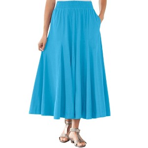 Woman Within Plus Size Wide Elastic Waist Skirt - 1 of 4