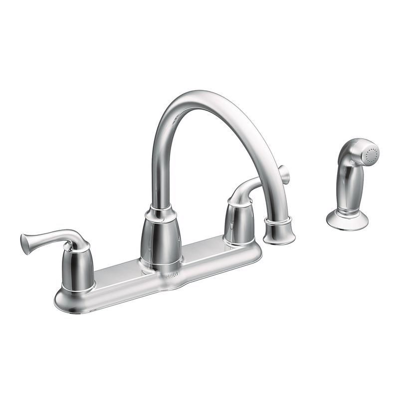 Moen Banbury Two Handle Chrome Kitchen Faucet Side Sprayer Included, 1 of 2