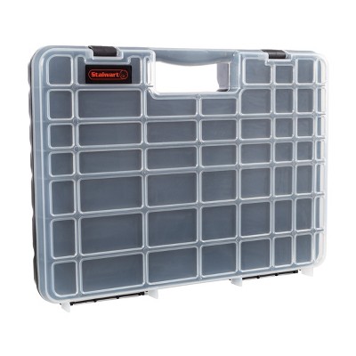 Fleming Supply Portable Storage Case with Secure Locks and 55 Small Compartments - Black, Clear