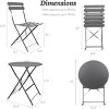 SEVOBAL 3-Piece Set Folding Bistro Table and Chairs Weather Resistant Conversation for Bistro Balcony Porch Yard Garden Indoor, Gray, 38.3"*24"*6.7" - 3 of 4