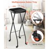 TASALON Premium Salon Folding Tray on Wheels, Rolling Service Tray for Beauty Salon - Black - 3 of 4