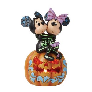 Enesco Disney Traditions - Mickey & Minnie Scared Skeletons Figure - 1 of 4