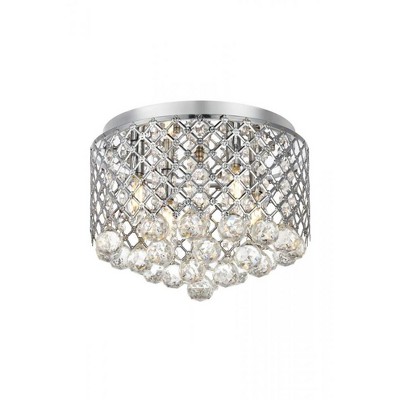 Elegant Lighting Tully Collection Flushmount D13.5 H9.4 Lt:4 Chrome Finish
