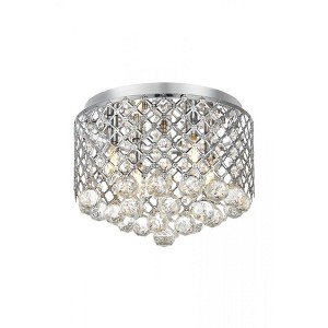 Elegant Lighting Tully Collection Flushmount D13.5 H9.4 Lt:4 Chrome Finish - 1 of 4