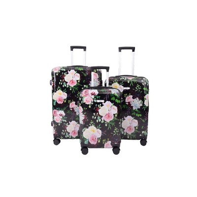 Mirage Luggage Gemma 3-Piece ABS Hardshell Lightweight Set with 360° Dual Spinning Wheels and Combo Lock