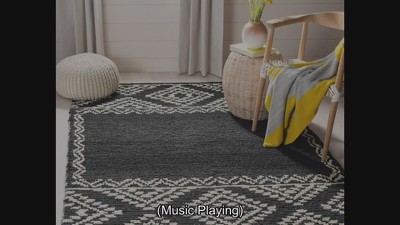 Hand-Knotted Easy Care Black Jute 5' x 8' Area Rug