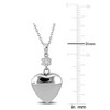 EVERLY JEWELRY | Sterling Silver 0.06 CT TGW Cubic Zirconia on bail 16mm Heart Locket Pendant With cable Chain, 18-inch - 3 of 4